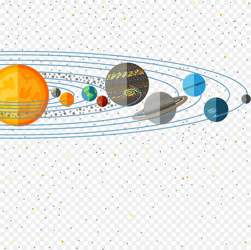 卡通太阳系设计矢量素材