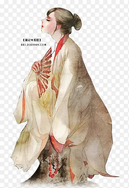 陶醉的美女古风手绘