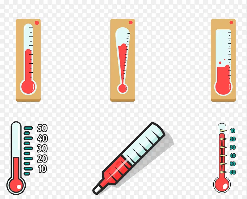 矢量卡通温度计
