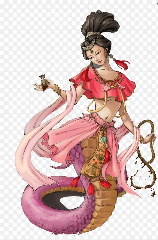 女娲手绘素材