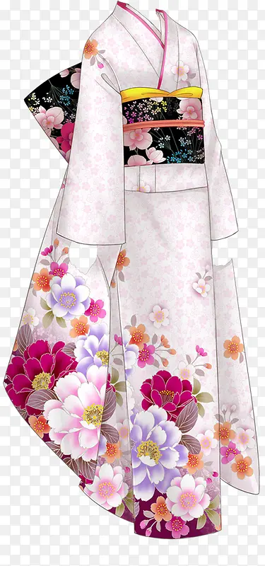 白色花纹外国服饰