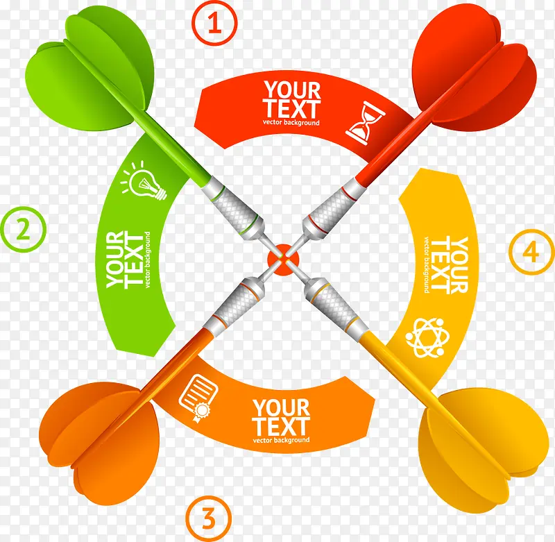 矢量彩色飞镖图表