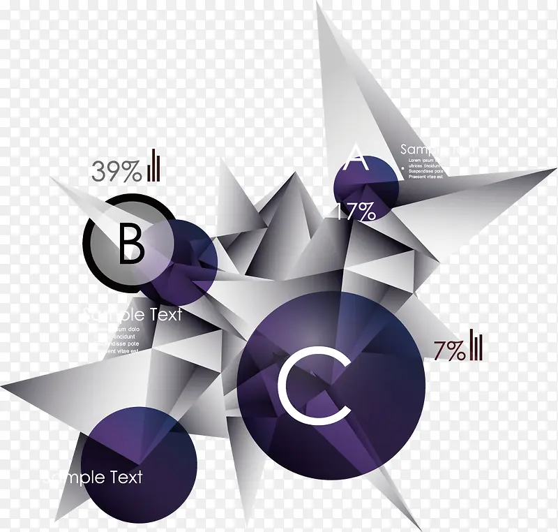 创意几何形商务信息图矢量