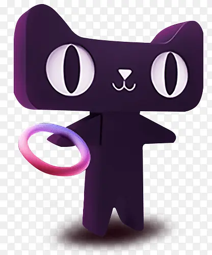 黑色可爱大眼天猫