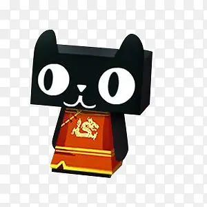 卡通黑色天猫图案