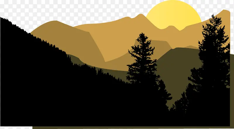 矢量黄色山