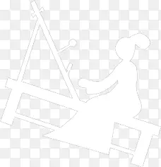 白色织女剪影七夕