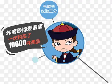 卡通人物购物主题海报