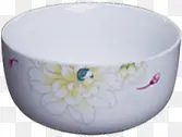 白色瓷碗黄色花纹