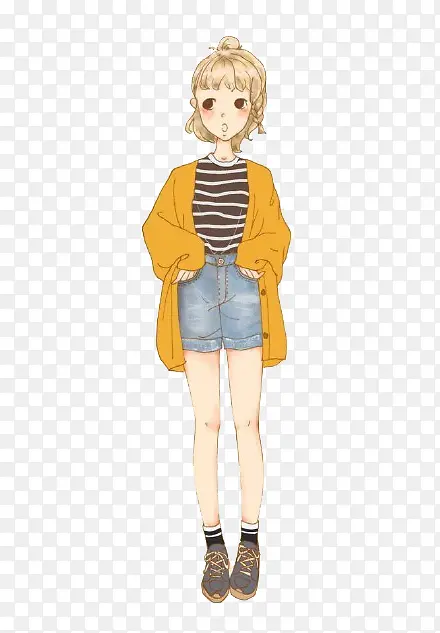 卡通丸子头女孩