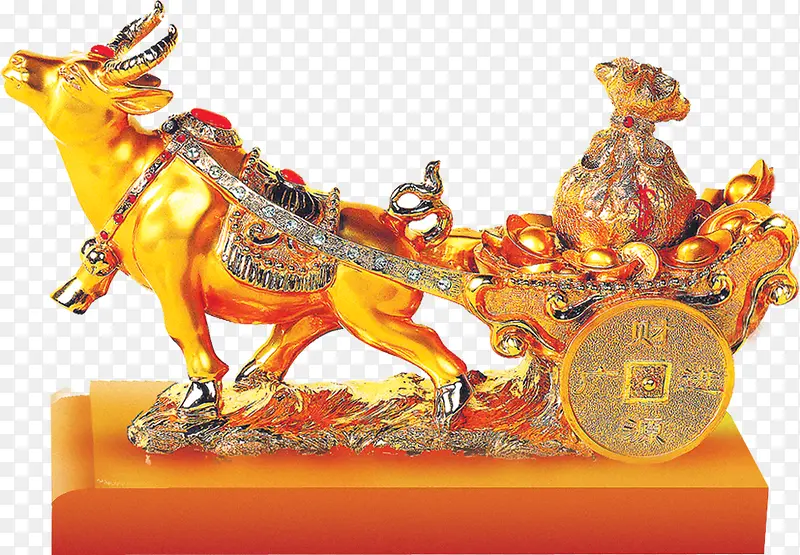 金色小牛可爱摆件
