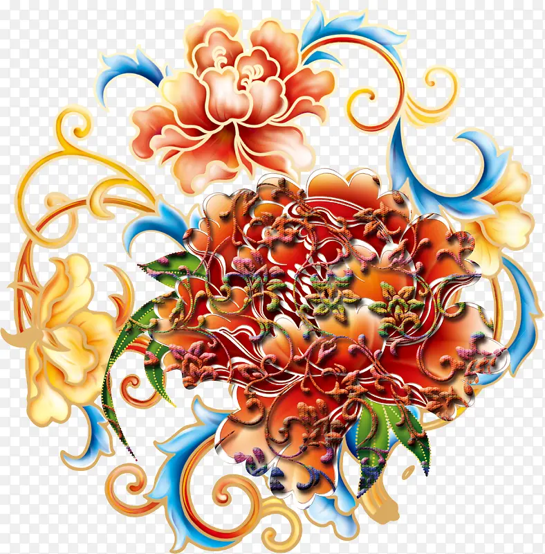 矢量花纹中国风
