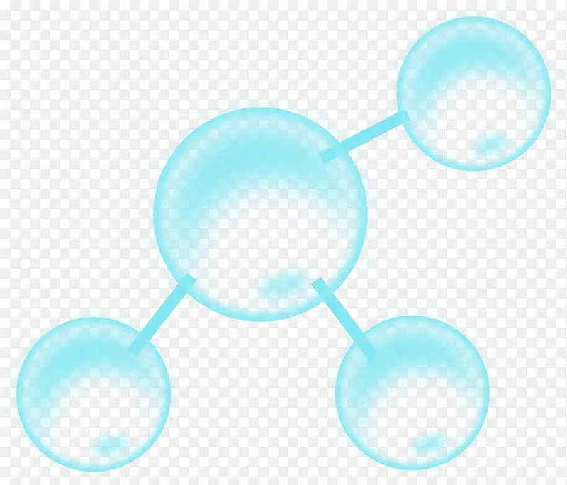 蓝色手绘卡通分子