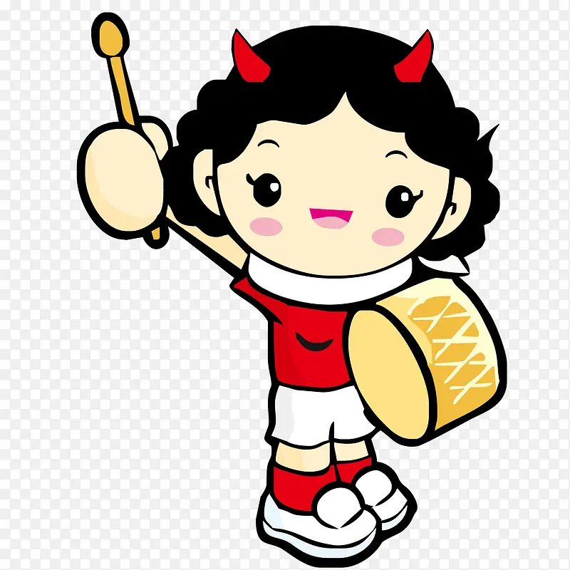 敲鼓的女孩PNG图片素材下载_图片编号10972246-PNG素材网