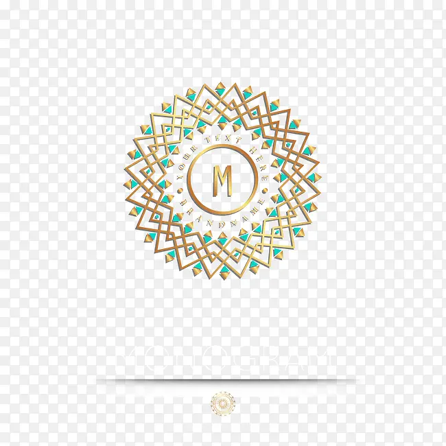 M 花纹字母设计矢量