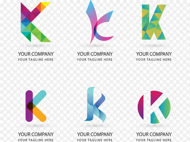 矢量手绘K字图标