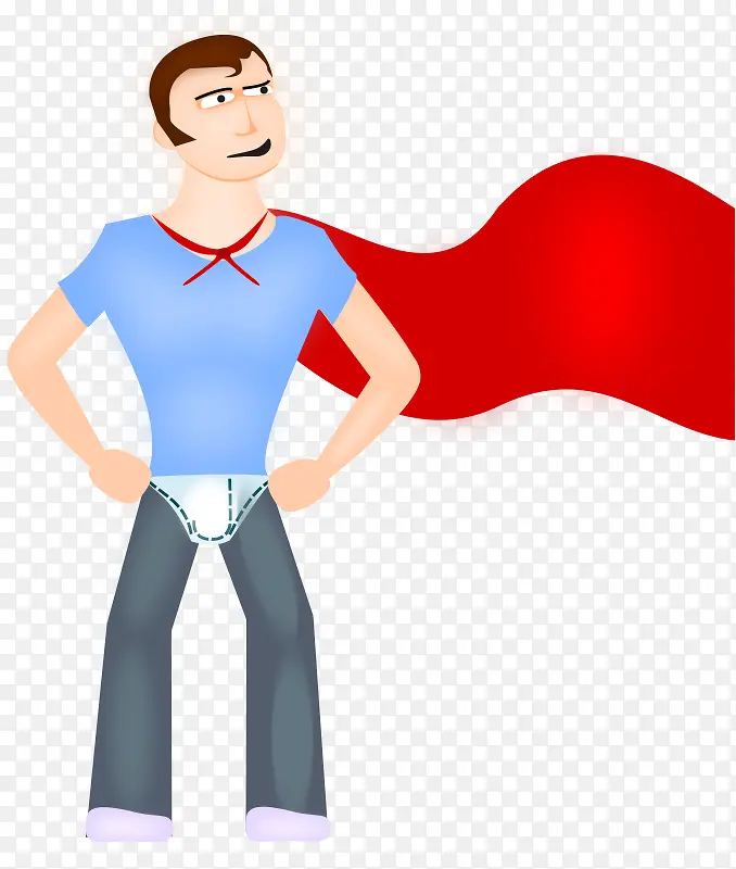 披红色披风的卡通男孩