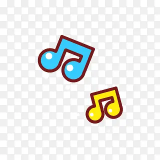 卡通蓝黄音乐符图片