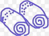 蓝色手绘毛巾