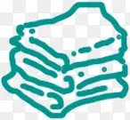 绿色手绘毛巾