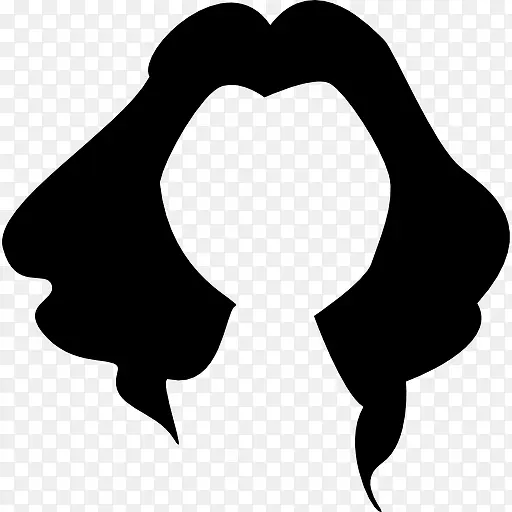 黑长女性发状图标