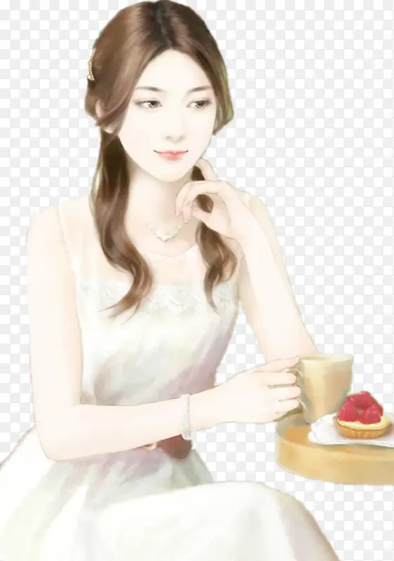 白裙忧郁女子