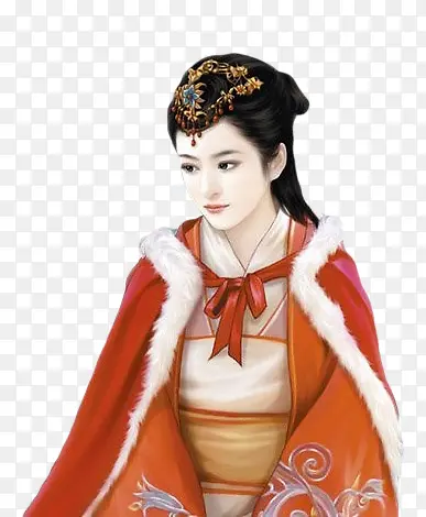 红披风忧郁女子