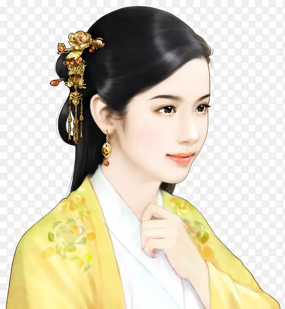 黄白衣服忧郁女子