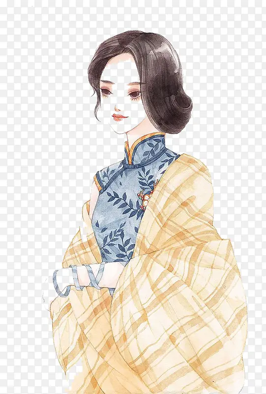 水彩女孩