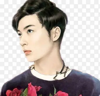 手绘项链男子