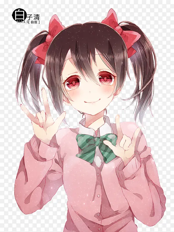 双马尾少女卡通可爱