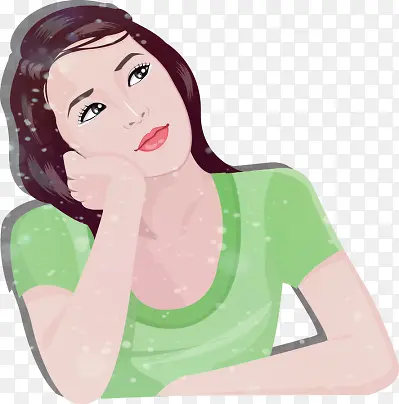 矢量思考的女孩