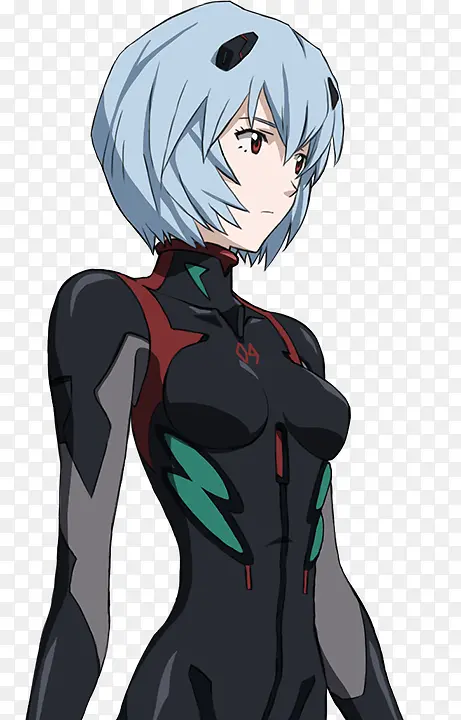 蓝色短发性感美女