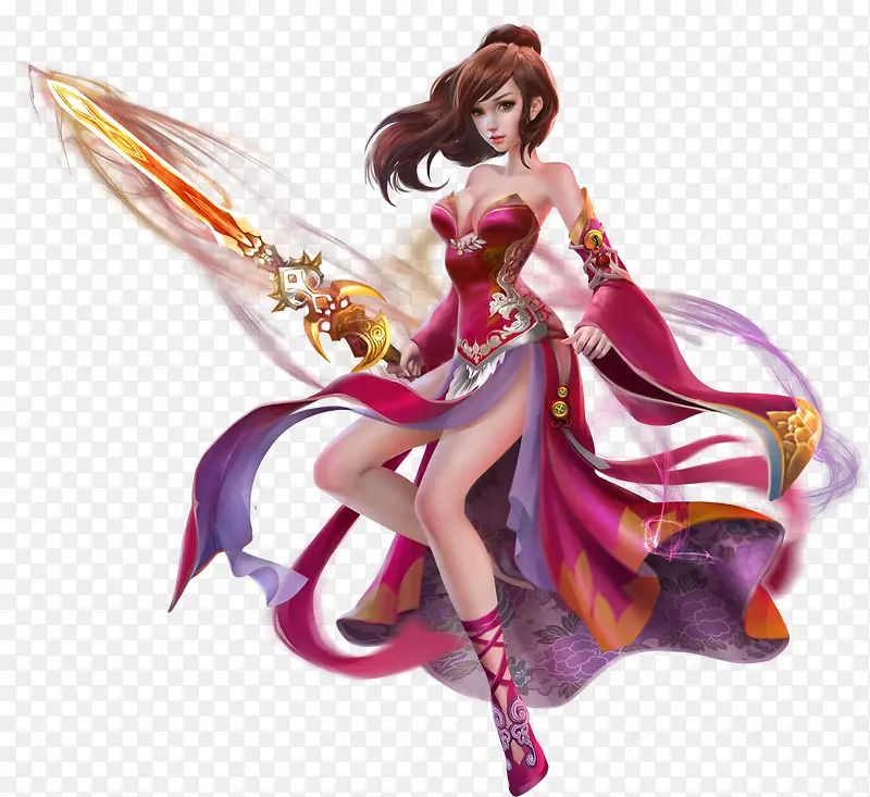 手绘性感游戏美女