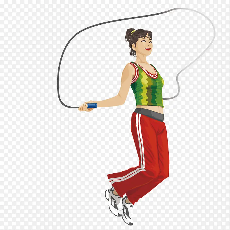 跳绳的美女
