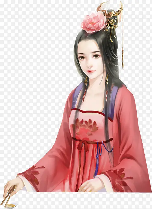 古代美女矢量图素材