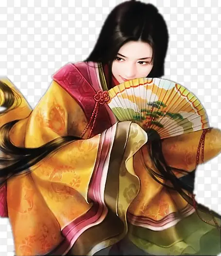 手绘古代漂亮女子