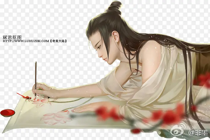 立绘作画女子PNG图片素材下载_图片编号11016682-PNG素材网