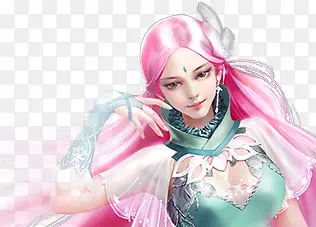 粉色头发性感女子