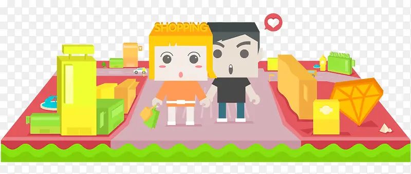 卡通逛街主题