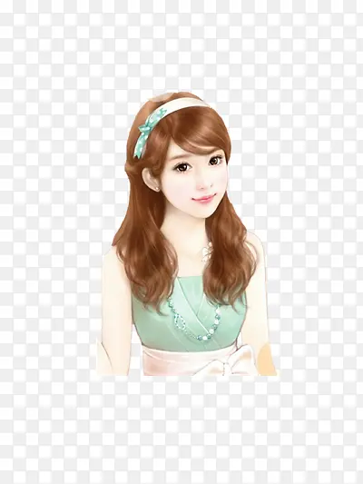 清纯可人现代美女手绘