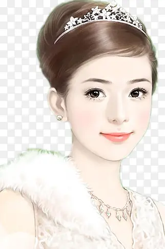 手绘发髻头饰美女