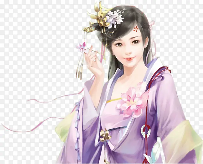 手绘古典美女图片