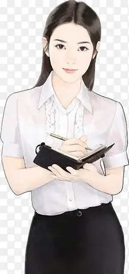 手绘记笔记美女