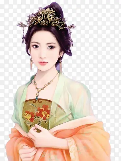 柔美美女古风手绘