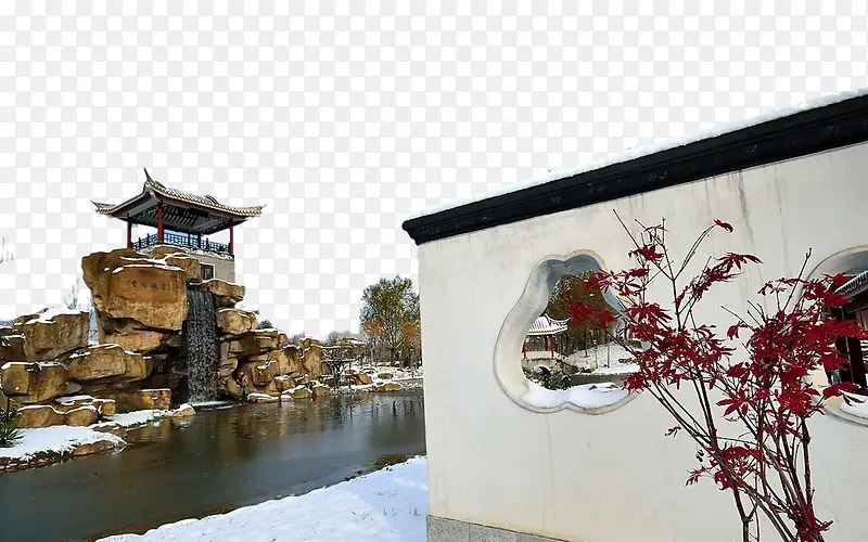 园博园晴雪美景八