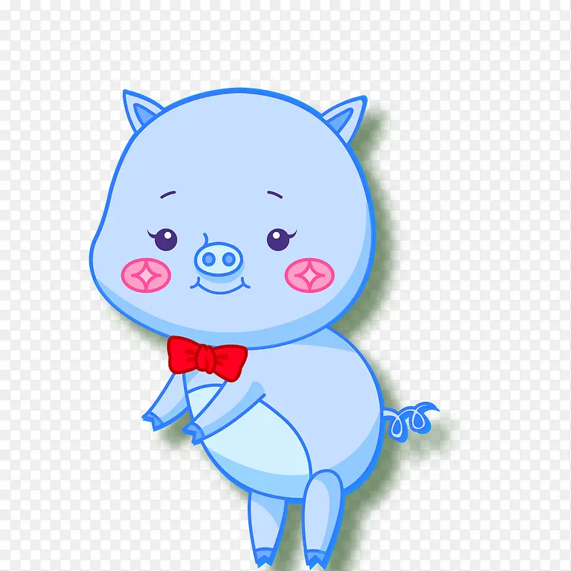 卡通生肖猪矢量图