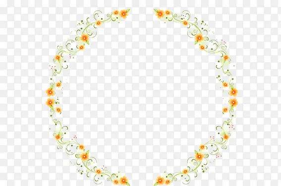 橙花圆边框