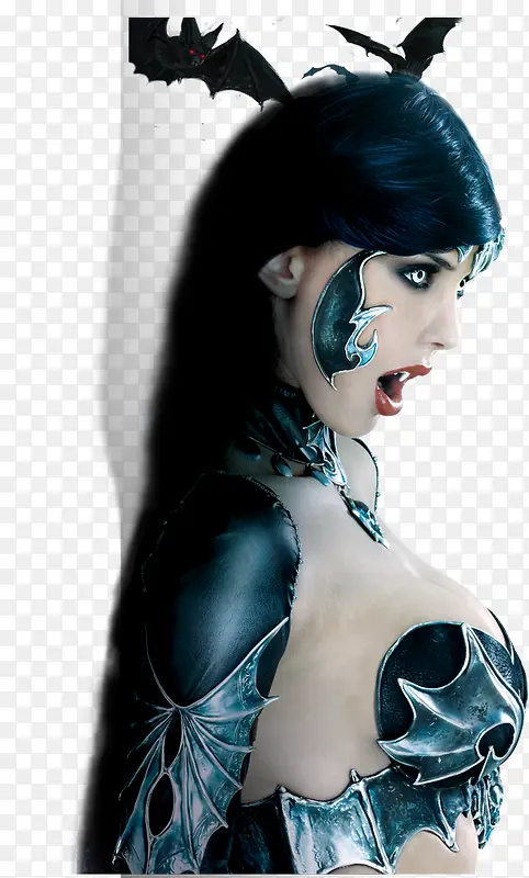 黑色花纹游戏人物美女
