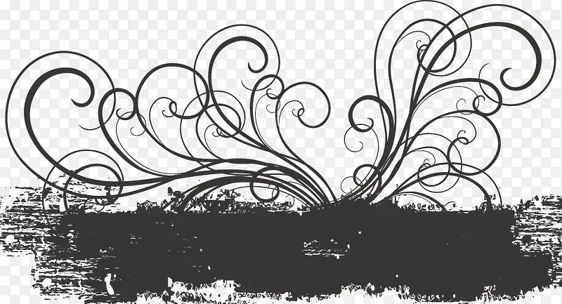 矢量黑色花纹